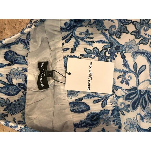 NEW NWT Generation Love Amy Shorts Paisley Print Blue Size XS - Picture 3 of 6